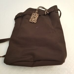 9 West Brown Backpack With Animal Print Accents 10 X 12 X 5